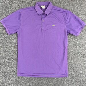 Lacoste Polo Shirt Purple Made in France Croc Logo Mens 7 Fits M
